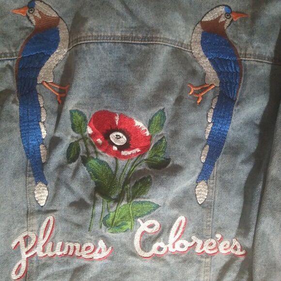 Basic House Plumes Colore'es Denim Jean Jacket - Picture 1 of 9